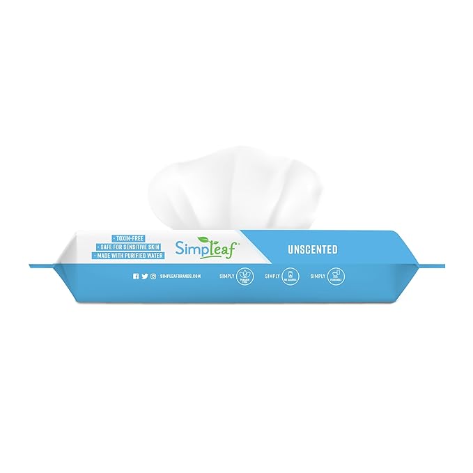 Simpleaf Flushable Wet Wipes | Eco- Friendly, Paraben & Alcohol Free | Hypoallergenic & Safe for Sensitive Skin | Unscented Soothing Aloe Vera Formula (50 Count) 1 pack