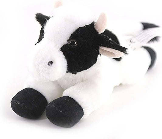 The Petting Zoo Cow Stuffed Animal Plushie, Gifts for Kids, Scoopz Wildlife Animals, White Cow Plush Toy, 8 inches