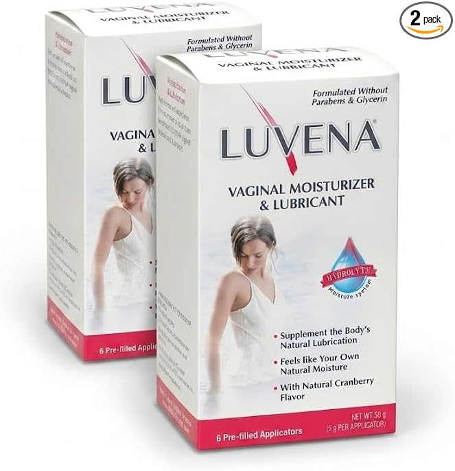 LUVENA Vaginal Moisturizer for Women - Menopause Dryness and Vaginal Dryness Relief - Long Lasting Comfort - Water Based, Paraben Free, Glycerin Free - 170 Pump Applications (2 Pack, 30g each)