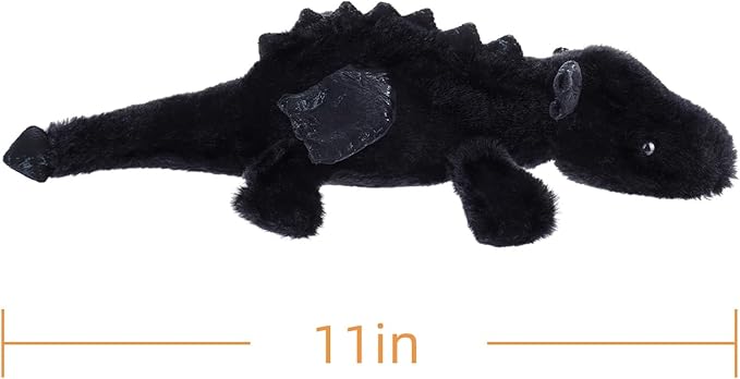 Apricot Lamb Black Lying Dragon Stuffed Animals for Kids, Soft Cute Plush Toys for Baby Girl and Boy, 11 Inches