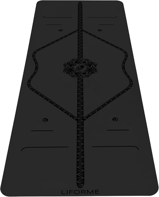 Liforme Printed Yoga Mat Collection - Free Yoga Bag Included - Patented Alignment System, Warrior-like Grip, Non-Slip, Eco-friendly, Sweat-resistant, Long, Wide and Thick for Comfort