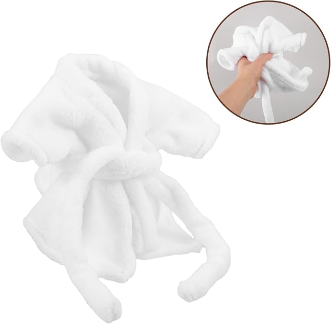 Stuffed Animal Robe Mini Bear Dolls Soft and Comfortable Bath Doll Accessories for Dollhouse Bathroom Props and Dress