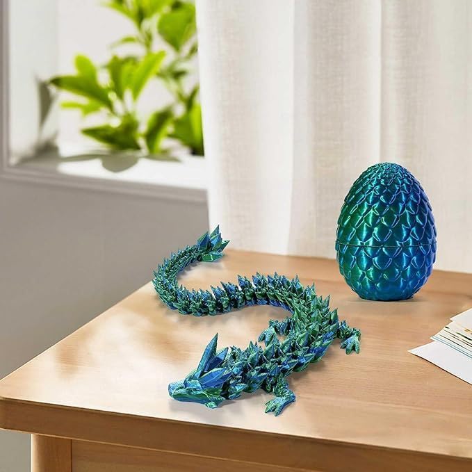 12“Dragon Eggs with Dragon Inside, Dragon Egg Fidget Toys, 3D Dragon Eggs with Dragon Inside, Mystery Dragon Egg, 3D Printed Dragon Egg, Stocking Easter Basket Stuffers