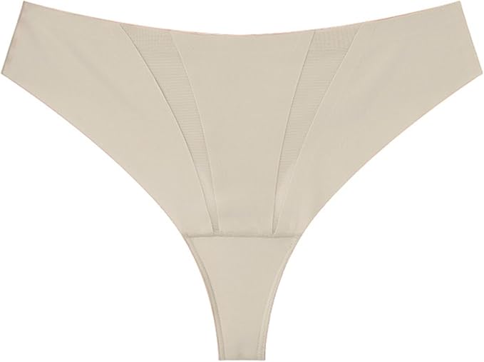 Anti Camels Cover Thongs No Crotch Outline Underwear Women Cotton Panty Liners Invisible Workout Gym G-String, 3 Pack