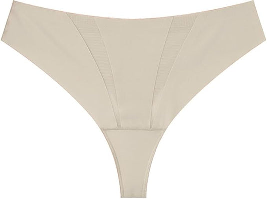 Anti Camels Cover Thongs No Crotch Outline Underwear Women Cotton Panty Liners Invisible Workout Gym G-String, 3 Pack