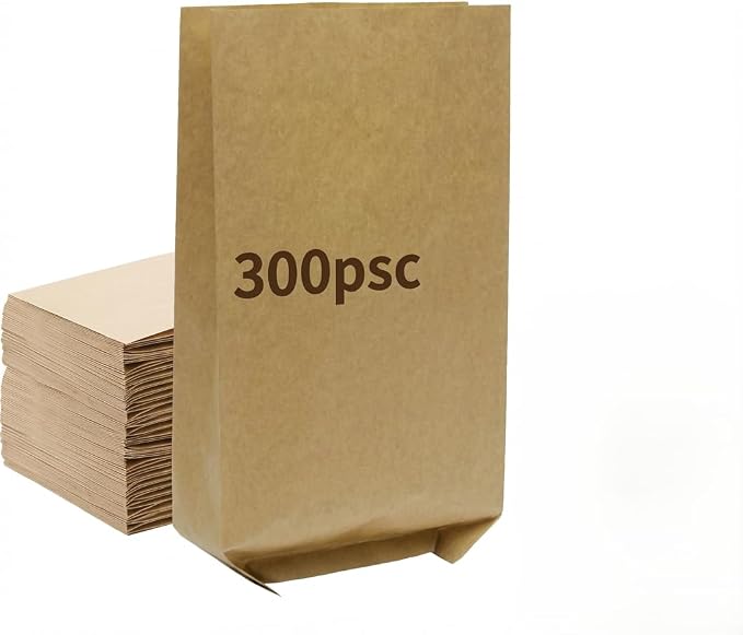300 Pcs Waxed Kraft Sanitary Napkin Disposal Bags — Feminine Hygiene Liner Bags for Restroom & Bathroom Dispensers, Brown Kraft Waxed Paper Bags for Tampon & Pad Disposal, Janitorial/Commercial Use