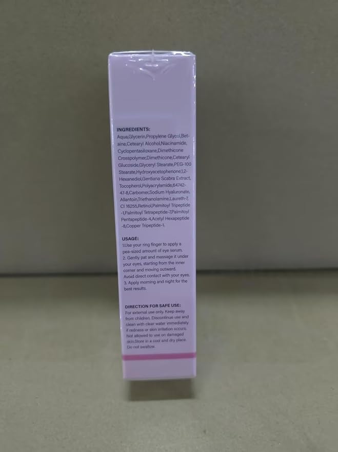 PDRN Pink Peptide Eye Serum Cream, Hydrating & Firming Eye Cream for Dark Circles, Anti-Aging Treatment Reduces Fine Lines, Uneven Skin Tone, Soothing Pink Moisturizer with Peptides, 1.01fl.oz (2)