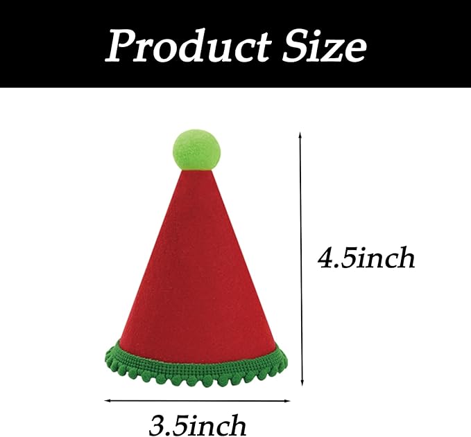 Dog Birthday Hat Set for Small Medium Dogs Cat Puppies, Mini Party Hat with Adjustable Headbands, Cute Pet Hat with Pompons for Birthday Christmas Party Decoration Accessories (Small 3.5 inch 20pcs)