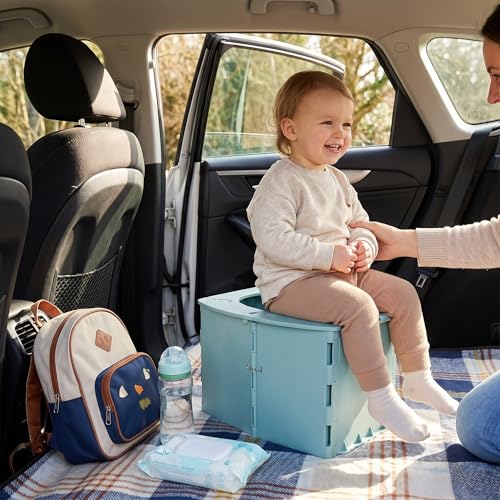 ZJchao Car Potty for Toddler, Portable Toilet Seat Lightweight Foldable Toddler Potty Toilet Urinal Training Chair Travel Chamber Pot for Travel Camping And Outdoor Use (Green)