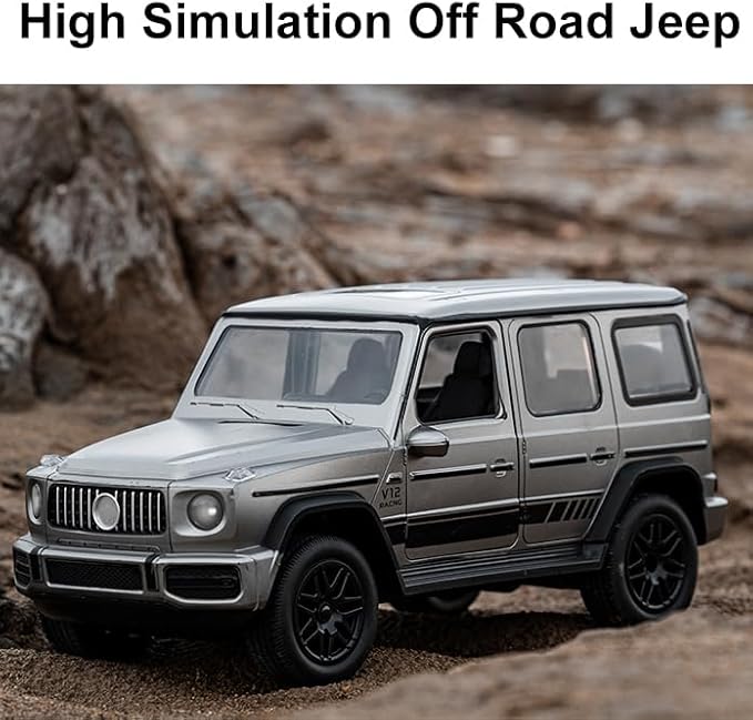 SNACKTANT 2.4G RC Cars for Kids, 1:14 Remote Control Jeep Toy with LED Lights, Gesture Sensing Open Doors Racing SUV Truck, Off-Road All Terrain Crawler Vehicle Toy, Birthday for Boys
