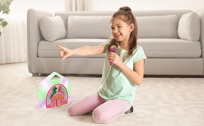 Wicked Karaoke Microphone with Boombox for Fans of Toddler Toys, Kids Karaoke Machine with Built in Music (Wicked)