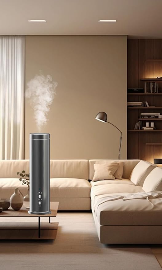 Waterless Essential Oil Diffuser 1000 Sq Ft, Nebulizing Diffuser with Remote & Timer, Adjustable Mist, Mood Light, Plug-in Aromatherapy for Home Office Hotel, Silver M202S