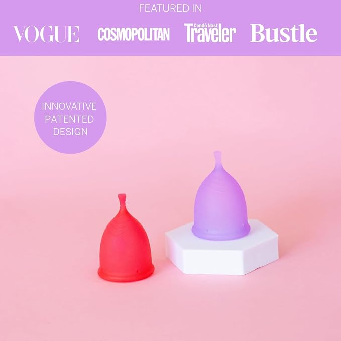 Pixie Soft Menstrual Cup - Ranked 1 for Most Comfortable Reusable Period Cup - Buy One We Give One - Includes Ebook Guide, Cleaning Wipes, Lube, & Storage Bag - Tampon and Pad Alternative
