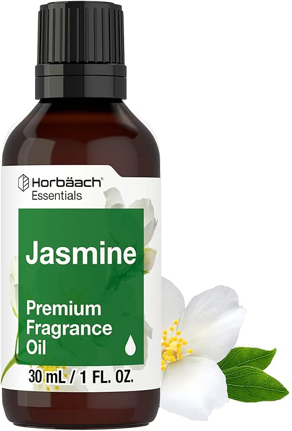 Horbäach Jasmine Fragrance Oil | 1 fl oz (30ml) | Premium Grade | for Diffusers, Candle and Soap Making, Aroma Spray, DIY Projects & More