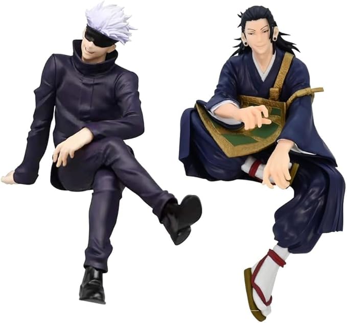 2PCS Anime Figures Geto Suguru Figurine Sitting Pose Character Statue PVC Collection Model Desktop Decoration