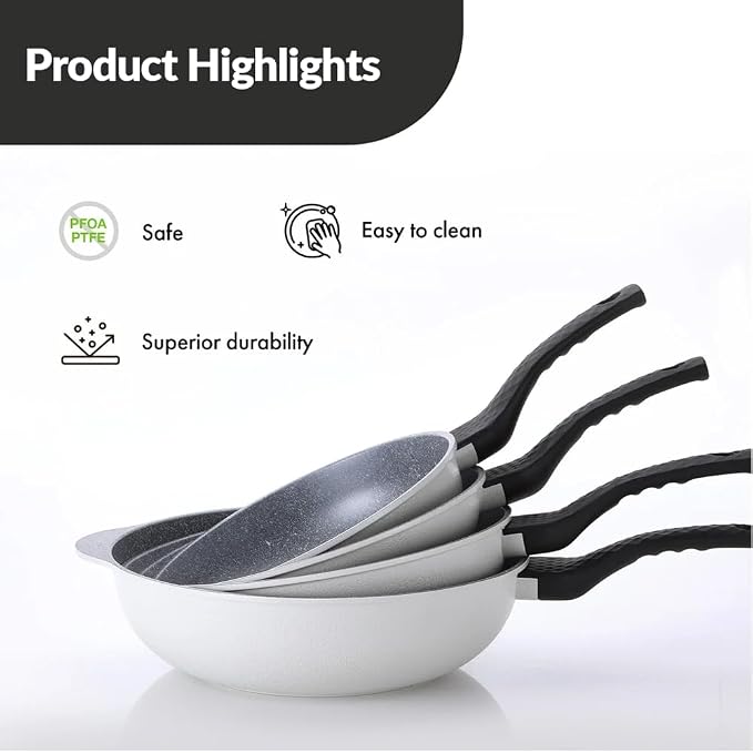 Neoflam Cast Aluminum Nonstick Wok – Lightweight & Durable Stir Fry Pan, Heakthy Non Stick Coating, Easy to Clean, Dishwasher Safe, PFOA,PFAS Free, Stay-Cool Handle, Made in Korea (10", 26cm)