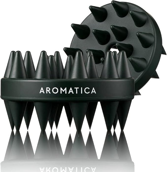 AROMATICA Dual-Sided Scalp Care Shampoo Brush - Silicone Scalp Massager Hair Growth, Scalp Scrubber & Exfoliator, Shampoo Brush for Shower Hair Wash and All Hair Types, Deep Cleansing Scalp Brush