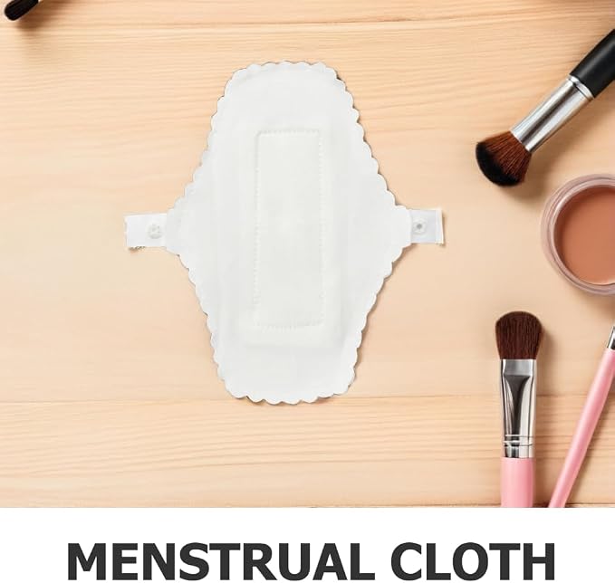 Reusable Waterproof Menstrual Cloth Pads Washable Cotton Panty Liners with Button Closure for Travel and Daily Use 7.08X5.11 Inches