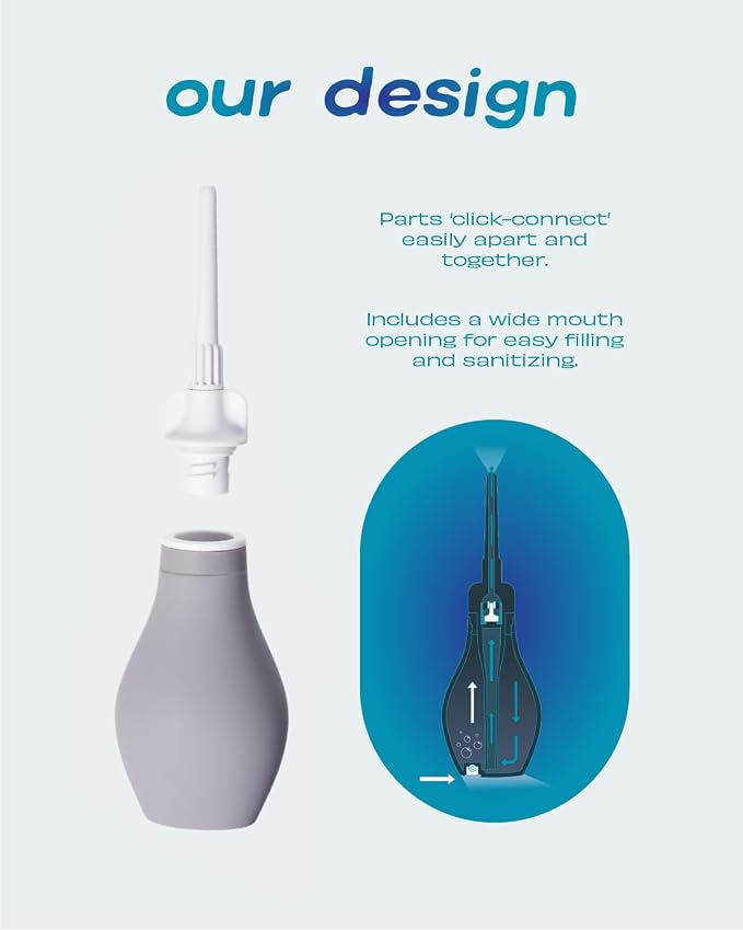 Du Silicone Anal Enema Kit for Colon Cleansing Anal Douche for Women & Men Soft Enema Bulb with Replaceable Flexible Tips - 6oz