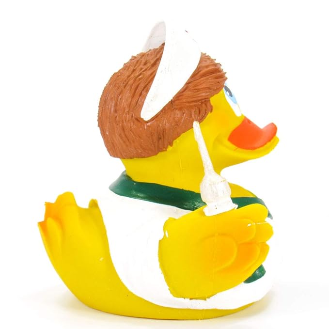 Nurse Rubber Duck Bath Toy | All Natural, Organic, Eco Friendly, Squeaker | Imported from Barcelona, Spain