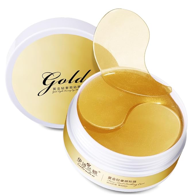 ISILANDON 24K Gold Eye Mask-60 Pcs, Care for Wrinkles,Under Eye Mask Reduce Dark Circles, Puffy Eyes, Wrinkles - Gel Under Eye Patches