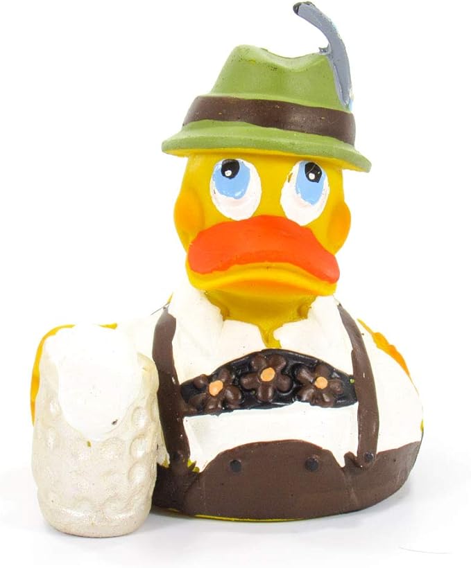 Lanco Octoberfest German Beer Rubber Duck Bath Toy | All Natural, Organic, Eco Friendly, Squeaker | Imported from Barcelona, Spain