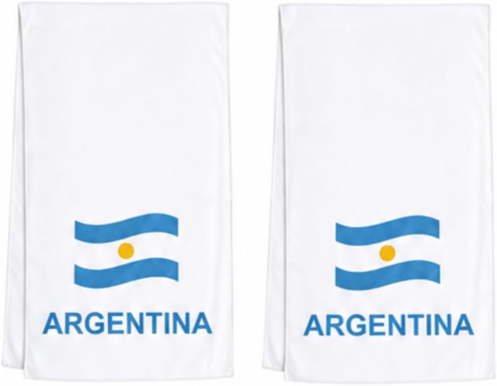 Cooling Towels for Neck and Face, 2-Pack Sports Cooling Towels for Hot Weather, World Cup 2026 Argentina, Microfiber Cooling Towel Instant Cool Ultra Soft Lightweight for Baseball Soccer Gym Yoga Golf