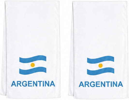 Cooling Towels for Neck and Face, 2-Pack Sports Cooling Towels for Hot Weather, World Cup 2026 Argentina, Microfiber Cooling Towel Instant Cool Ultra Soft Lightweight for Baseball Soccer Gym Yoga Golf