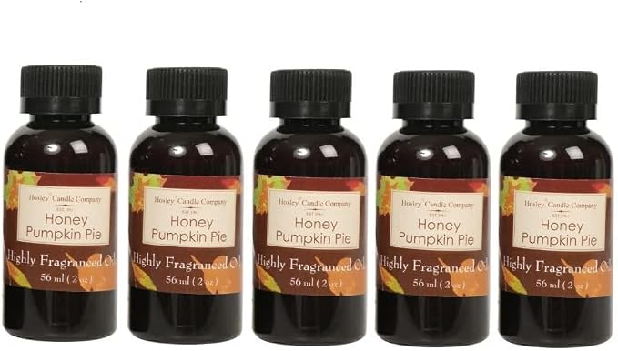 Hosley Set of 5 Honey Pumpkin Pie Fragrance Warming Oils, 56ml Each Fall Scented Oils for Diffusers, Burners & Warmers Cozy Home & Aromatherapy