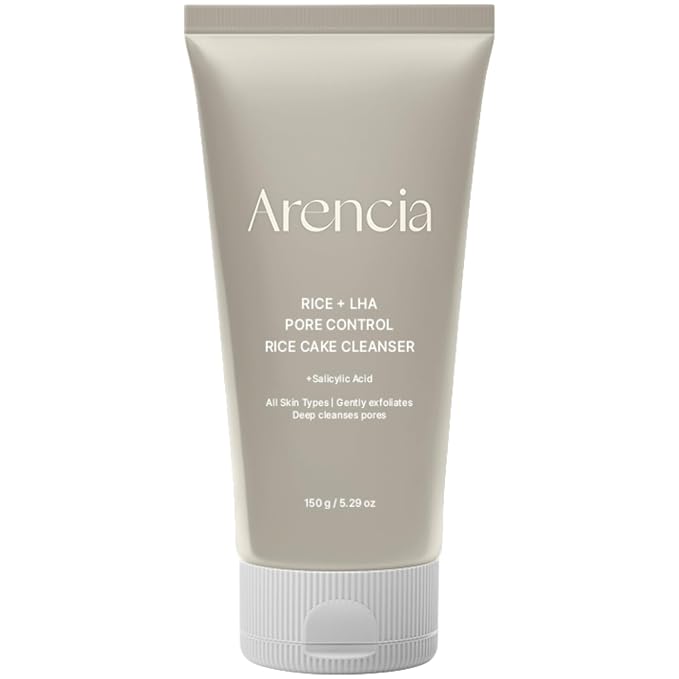 ARENCIA Rice + LHA Pore Control Rice Cake Cleanser with Salicylic Acid - Deep Cleansing, Gentel Exfoliation, All skin types, Korean Face Wash 150ml / 5.07 fl oz