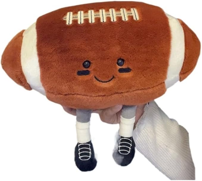 11inch Football Plush Toys,Rugby Stuffed Sports Balls Toy,with feet Creative Soccer Doll,Cute Fun Soft Plush Ball,Plush Stuffed Spherical Soft Toys Sports Throw Pillow Cushion Kids Gift (Rugby)