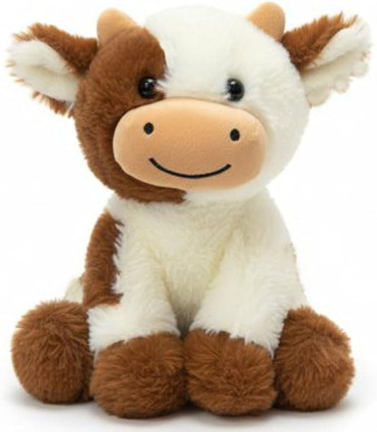 Cow Stuffed Animals Soft Plush Cute Cow Doll for Boys Girls 8in (zuo NIU zongse)