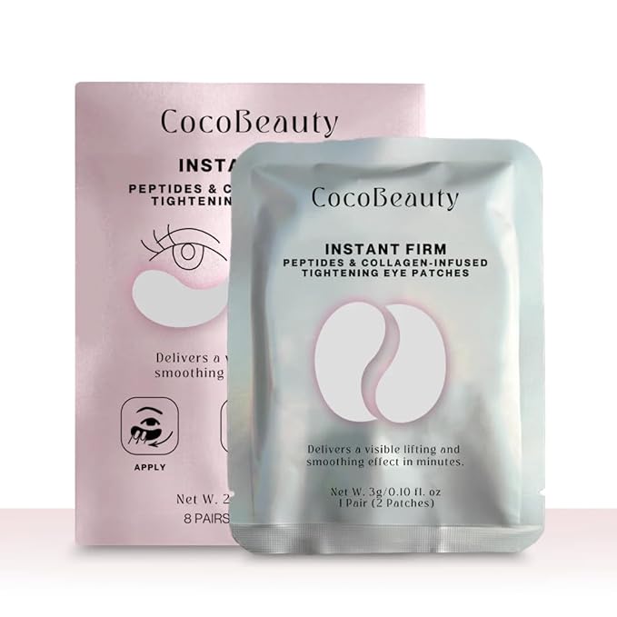 COCOBEAUTY InstaFirm Eye Patches – Under Eye Mask for Puffiness and Dark Circles – Topicals Eye Treatment for Women & Men – Eye Bags Solution – Hydrating Eye Masks for Health and Beauty (32 pairs)