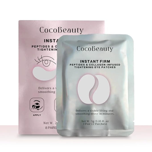 COCOBEAUTY InstaFirm Eye Patches – Under Eye Mask for Puffiness and Dark Circles – Topicals Eye Treatment for Women & Men – Eye Bags Solution – Hydrating Eye Masks for Health and Beauty (32 pairs)