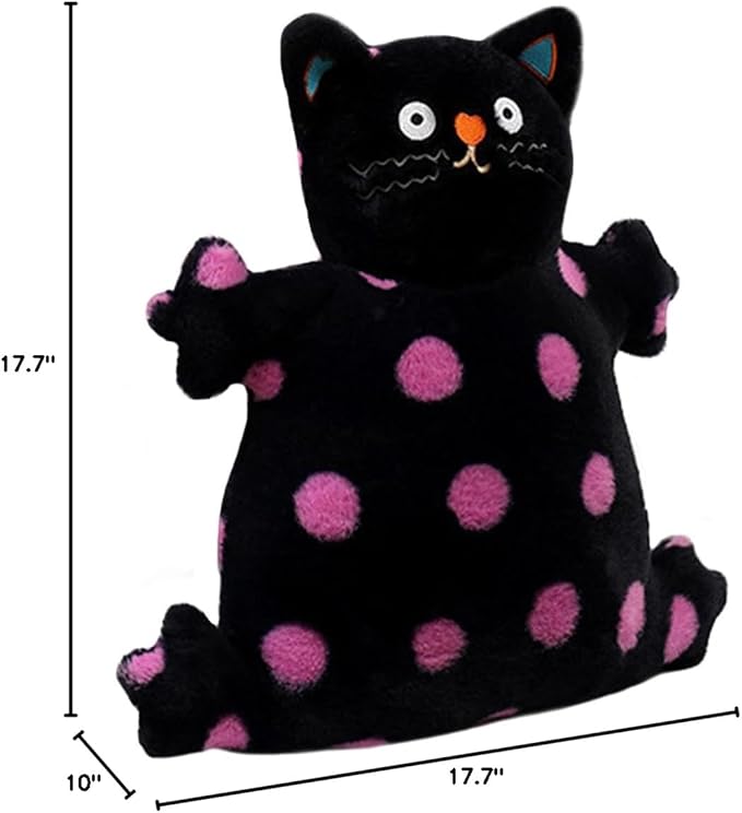 ELAINREN Black Caterpillar with Polka Dots Plush Pillow Ultra-Soft Caterpillar Stuffed Insect Toy Cuddly Long Worm Plushie Gifts/35.4''