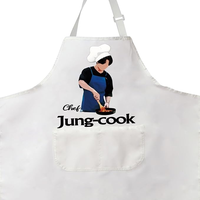 PXTIDY Korean Pop Kitchen Apron Boy Band merch Fans Gift Korean Music Chef Apron For Cooking Waterproof