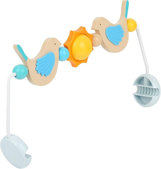 IMPRESA Wooden Toy Bar Compatible with BabyBjorn Bouncer - Medium, Bird Hand-Eye Play & Baby Mobile Attachment - Splinter-Free Wood & Toy Bar Wood