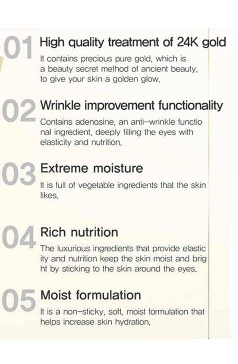 Anjo 24K Gold Eye Cream Anti-Puffiness, Anti-wrinkle, Dark Circles Rich Nutrion to the skin.