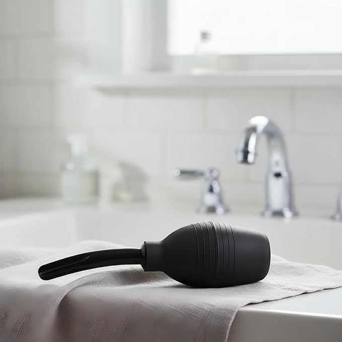 Abyclean Anal Douche Enema Bulb Kit with Lube Vaginal Douche Enema Cleaner for Women’s or Man’s Health (310ml Black)