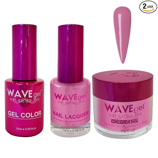 WAVEGEL Soak-Off Gel, Nail Lacquer & Acrylic/Dip Powder Matching Set - Princess Collection - #110 Dirt Pink