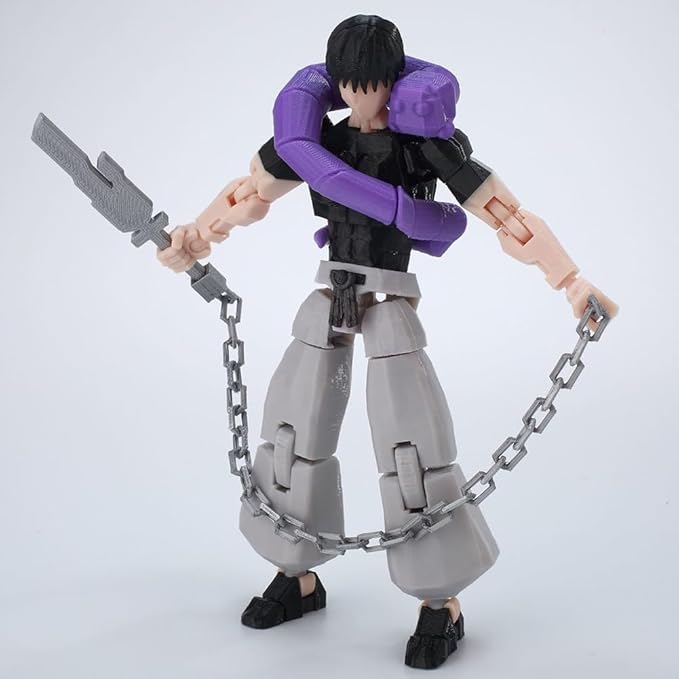JJK Figure Gojos Action Figure Fushiguro Toji 3D Printed Figurine, Movable Joints Interchangeable Prats, Mini Anime JJK Statue Collectible