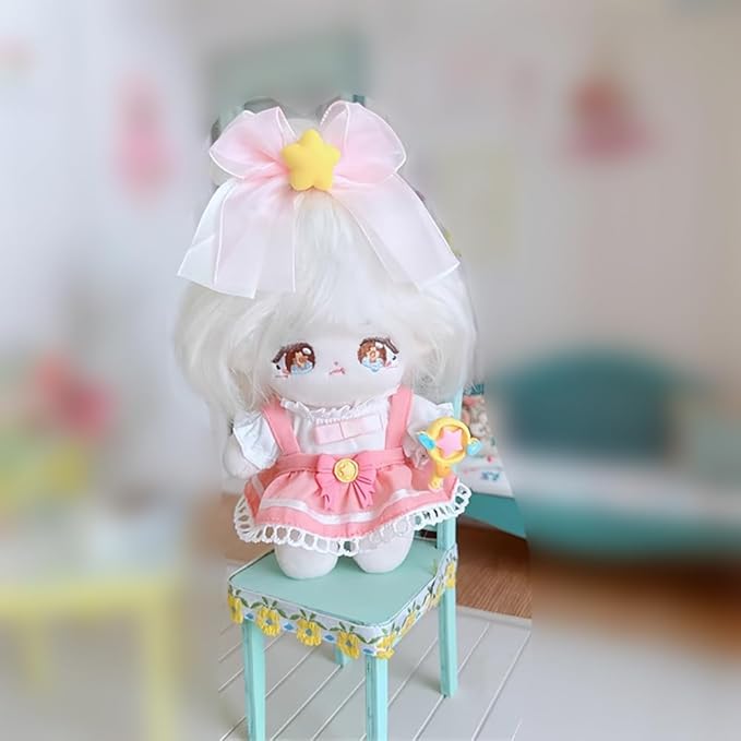 niannyyhouse 10cm-15cm Plush Doll Clothes Headdress White Shirt Suspender Skirt Accessories Doll Dressup