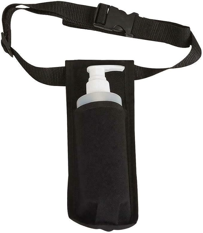 Massage Bottle Holster Durable Waist Pack, Single Bottle Holster Kit, Adjustable Strap,Heavy Duty Essential Oil Dispenser for Massage Practitioners (Black)