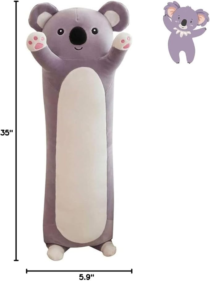 Long Kaola Plush Toy Cute Cartoon Kaola Stuffed Animal Plush, Soft Long Kaola Sleeping Hugging Plush Pillow, Kaola Plush Toy for Kids Girlfriend(35.4inch/90cm)