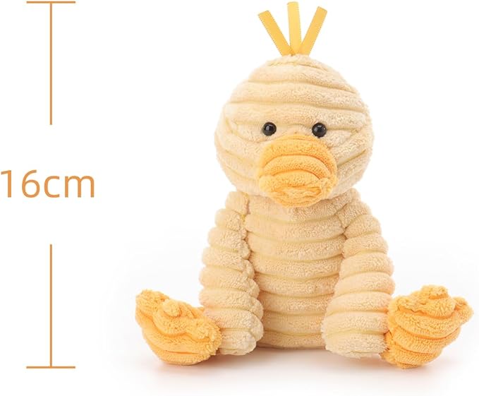 Apricot Lamb Corduroy Duck Stuffed Animals for Kids, Soft Cute Plush Toys for Baby Girl and Boy, 6.3 Inches