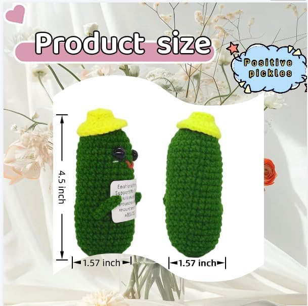 Positive Funny Potato Head with Card Mini Crochet Knitting for Handmade Emotional Support Cucumber Gifts Party Decoration Encouragement