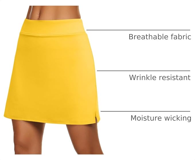 Ekouaer Women's Active Performance Skort Lightweight Skirt for Golf Tennis | Built-in Shorts, A Line, High Waisted, Tummy Control, Pickleball, Running, Workout, Sports, Skorts for Woman
