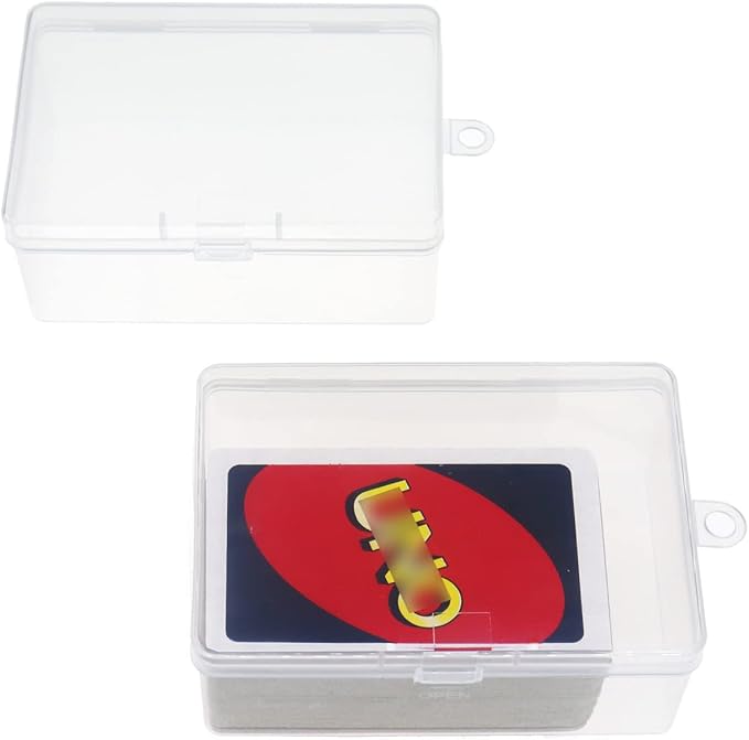 Plastic UNO Card Case Box Holder, High Capacity Playing Card Case, Clear Playing Card Box Storage Card Deck Case (NO Cards) (Set of 2)