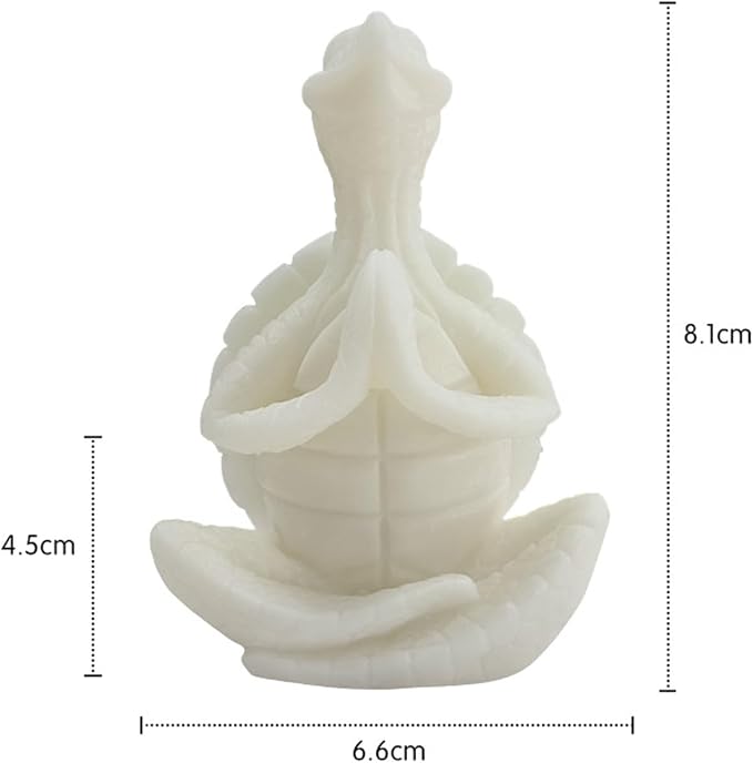 Turtle Yoga Pose Shaped Scented Candle,50G Aroma Soy Wax Decorative Art Candle for Table Photo Prop Birthday,Prefect Gift for Meditation Stress Relief Mood Boosting (White)