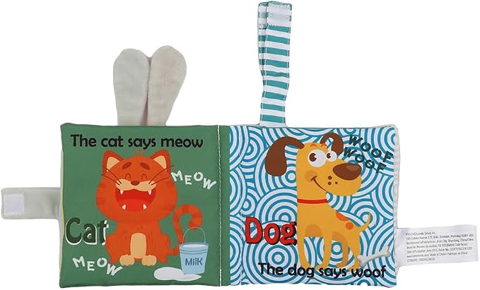 bebe mondo Bunny Baby Mirror Toy – Soft Crinkle Cloth Book for Tummy Time, Easter Baby Gift, Infant Sensory Toys 0-6-12 Months, Rabbit Touch & Feel Developmental Book, Shower Gift for Boys Girls
